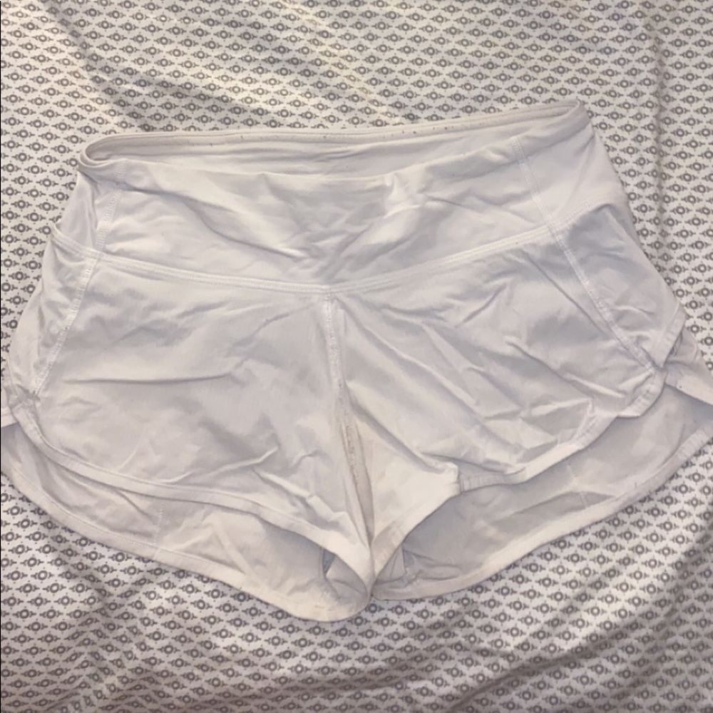 White lululemon speed shorts